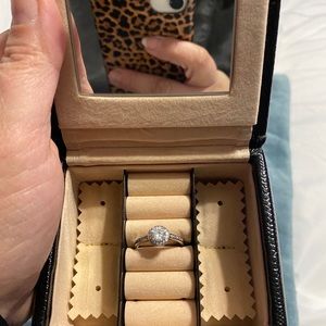 Sterling Silver Cubic Zircon Halo Ring